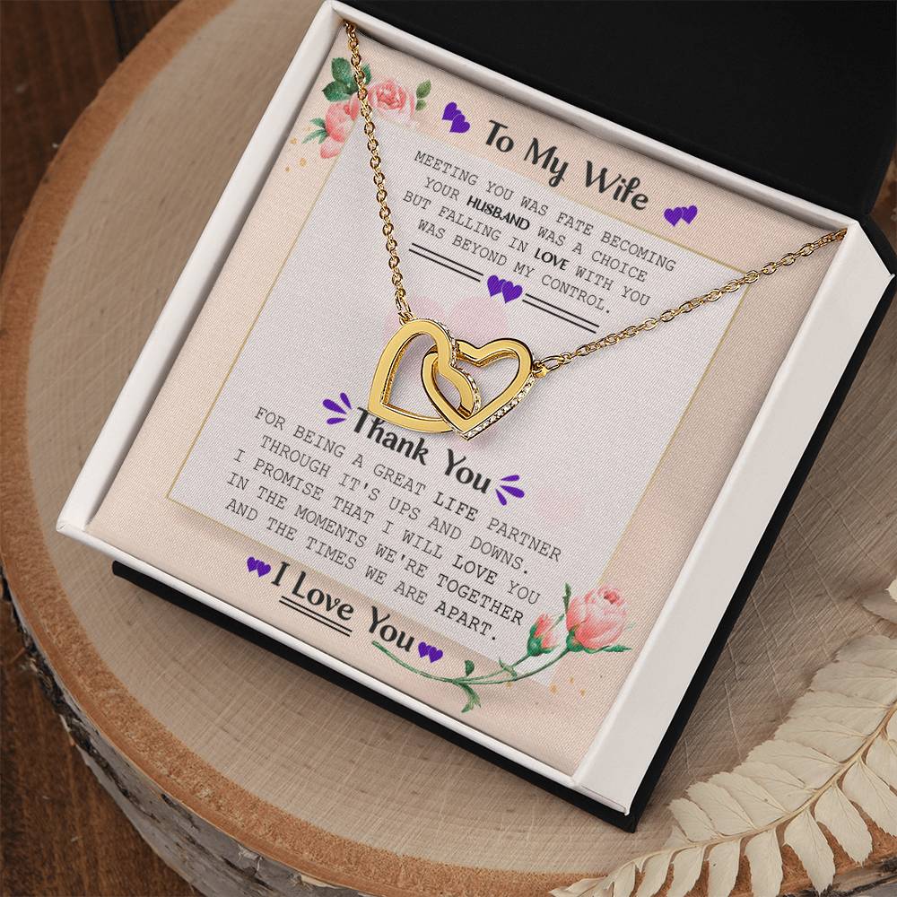 To My Wife Interlocking Hearts Necklace