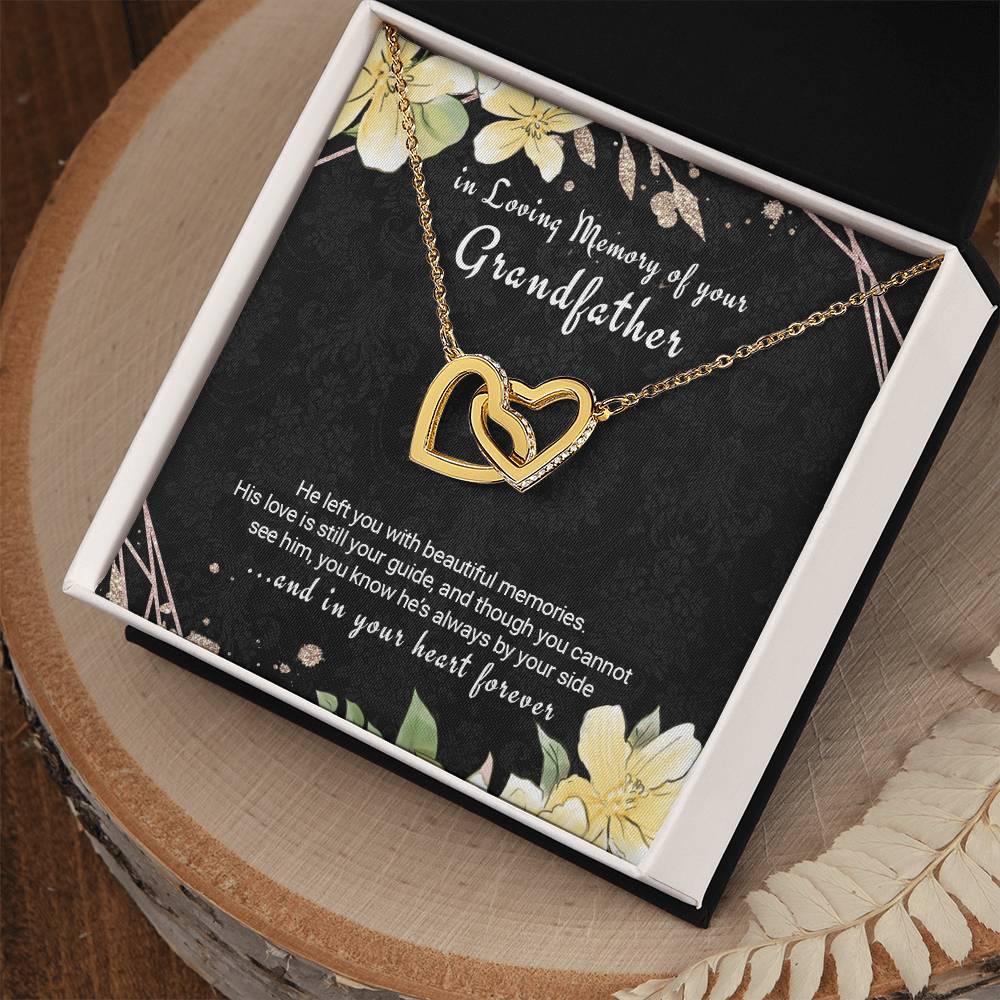 Sympathy Gift Loss Of Grandfather Memorial Twin Hearts Necklace Interlocking Hearts Necklace