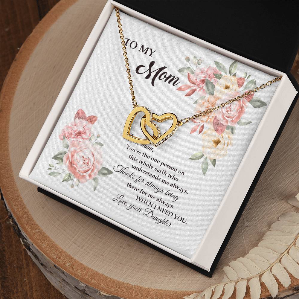Gift For Mom - I Need You - The Interlocking Heart Necklace Interlocking Hearts Necklace