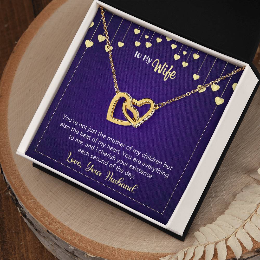 To My Wife Necklace Interlocking Hearts Necklace