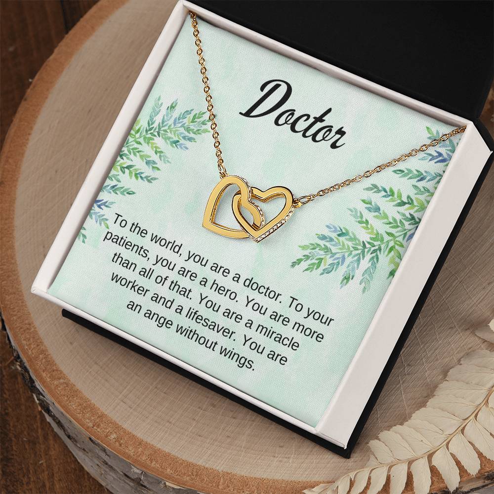 Doctor Gift Interlocking Hearts Necklace
