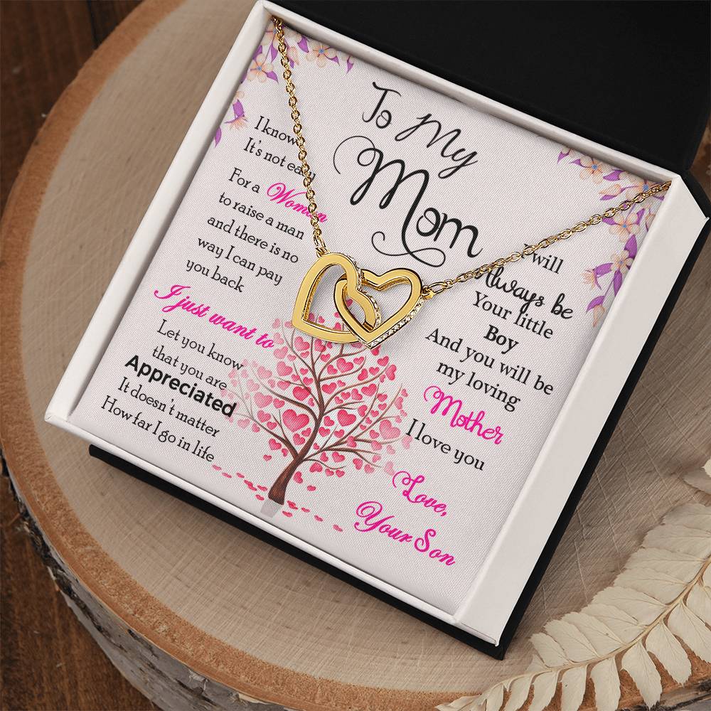 Mom Son Hearts Interlocking Hearts Necklace