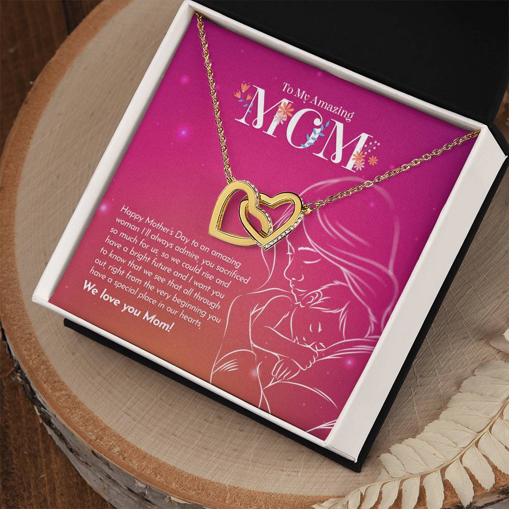 My Amazing Mom Interlocking Hearts Necklace