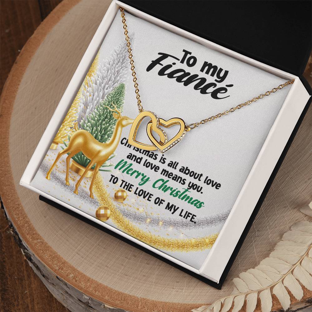 To My Fiancé Necklace Jewelry For My Fiancé Sentimental Gifts Necklace For Fiancé Christmas Gifts Necklace Gift Box Message Card Necklace Interlocking Hearts Necklace