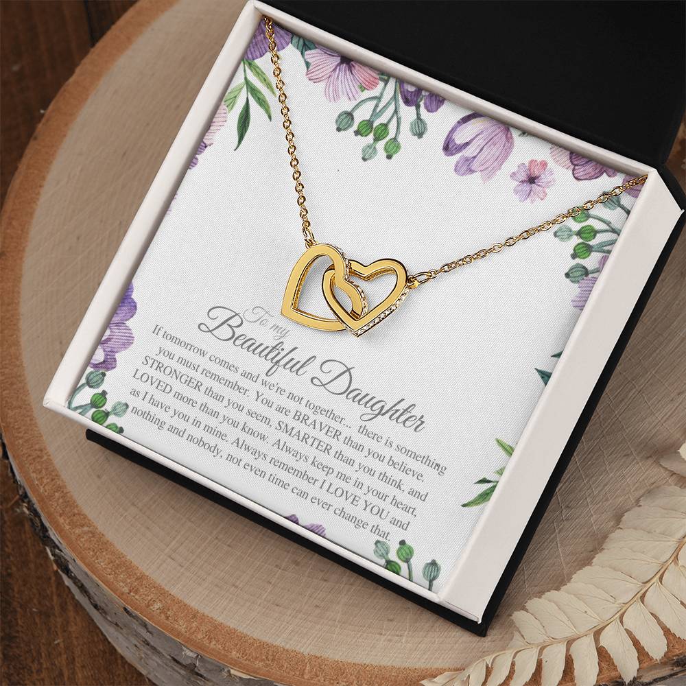 To My Daughter - Interlocking Hearts Necklace - Ilmd02