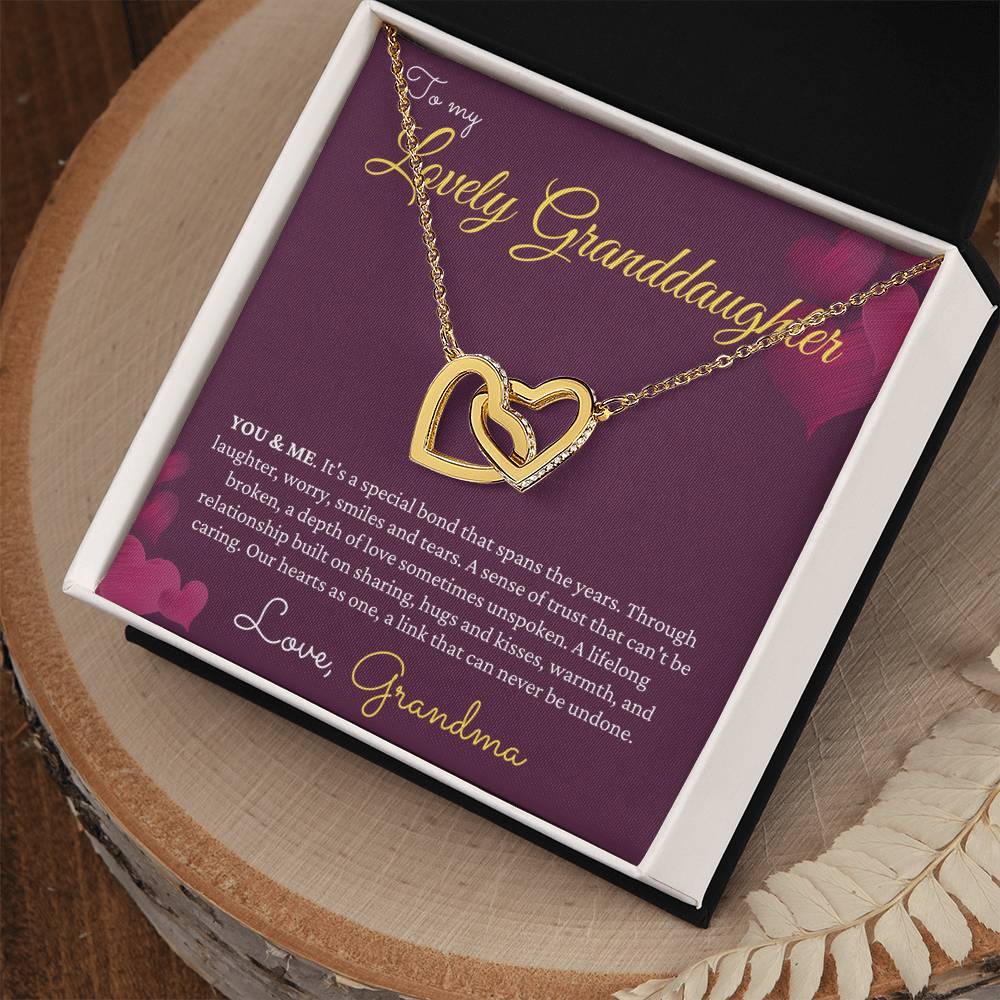 To My Granddaughter Gift From Grandmother Grandma And Granddaughter Necklace Granddaughter Christmas Gift Granddaughter Interlocking Hearts Necklace