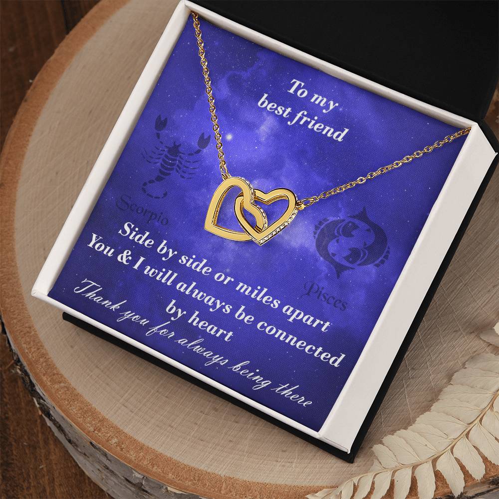 Scorpio To Pisces Best Friend Interlocked Hearts Necklace Interlocking Hearts Necklace