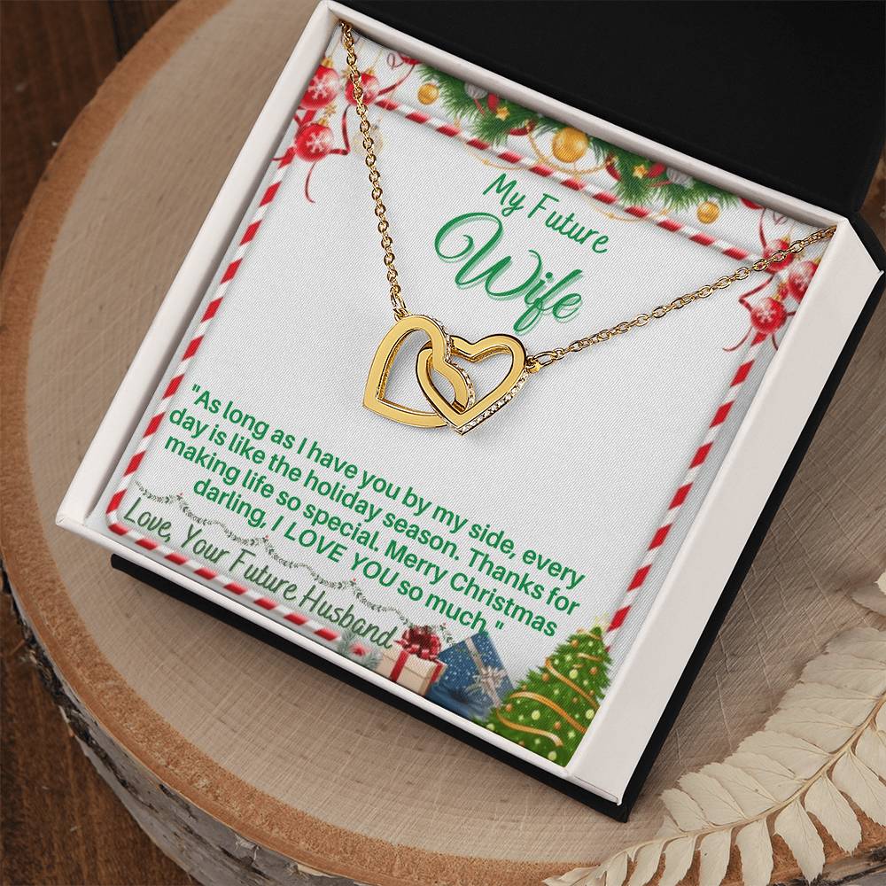 Christmas Gift For Your Future Wife Romantic And Unique Gift For Your Wife Beautiful Interlocking Hearts Necklace.