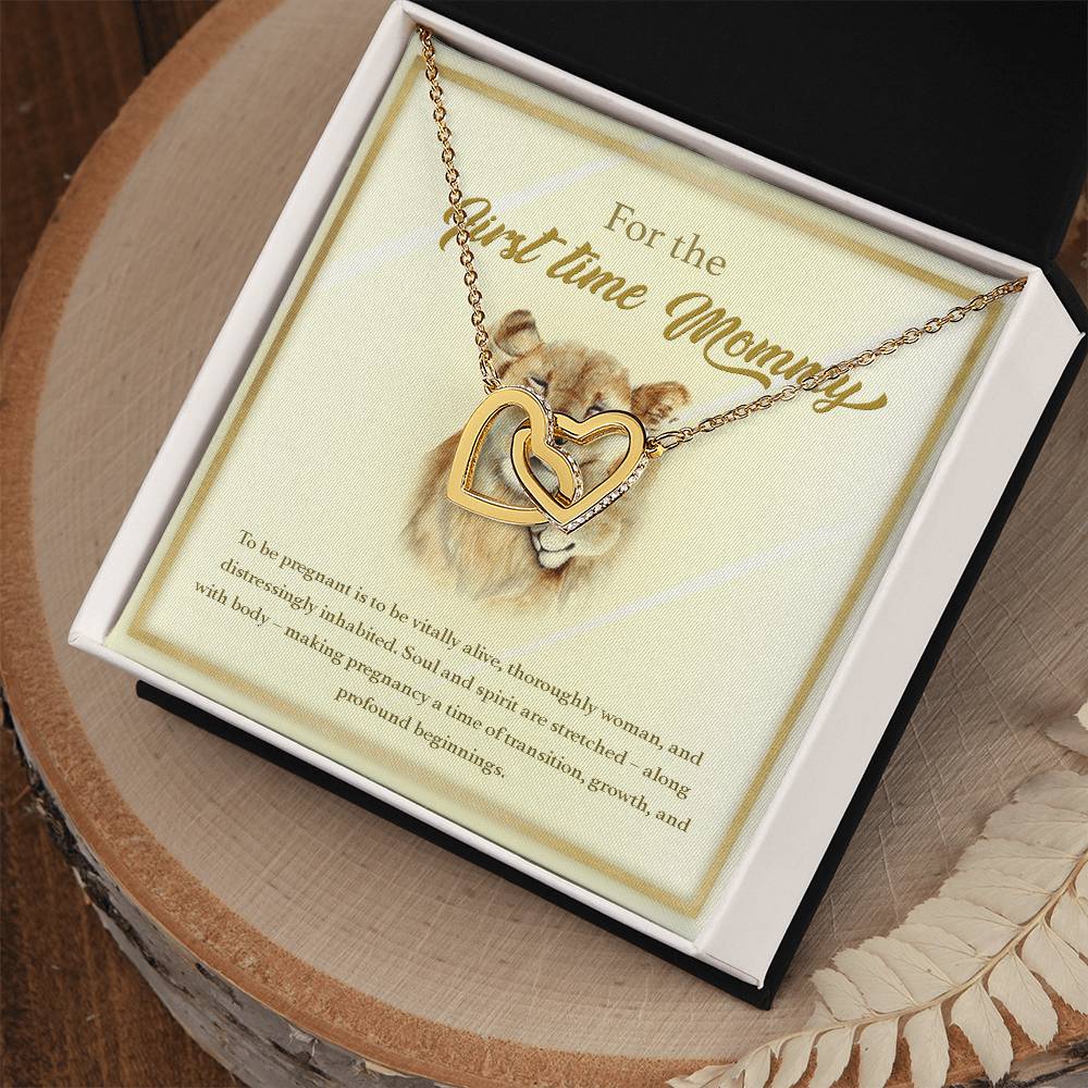 To The First Time Mommy Mommy To Be Gift Pregnant Necklace Interlocking Hearts Necklace