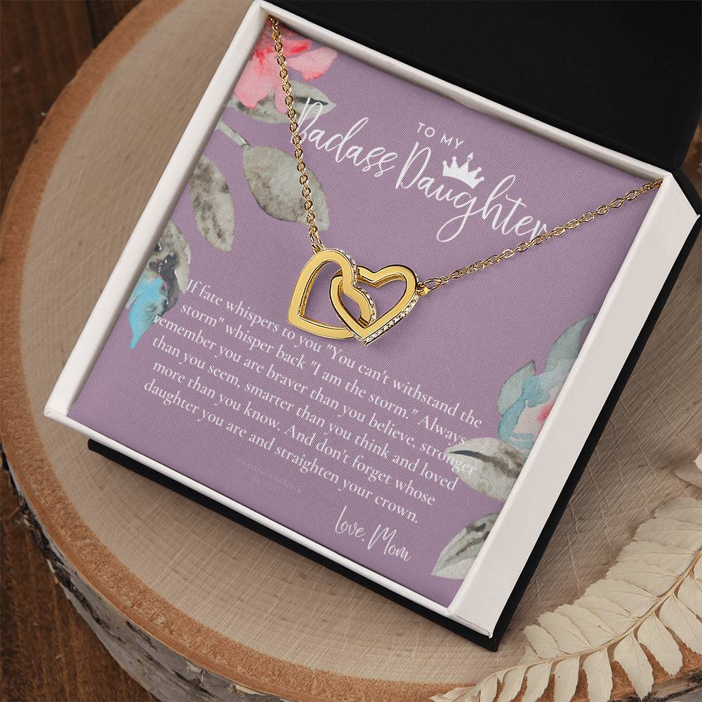 Daughter Gift From Mom Heart Necklace Daughter Gift Interlocking Necklace To Daughter Daughter Graduation Birthday Gift Necklace Interlocking Hearts Necklace