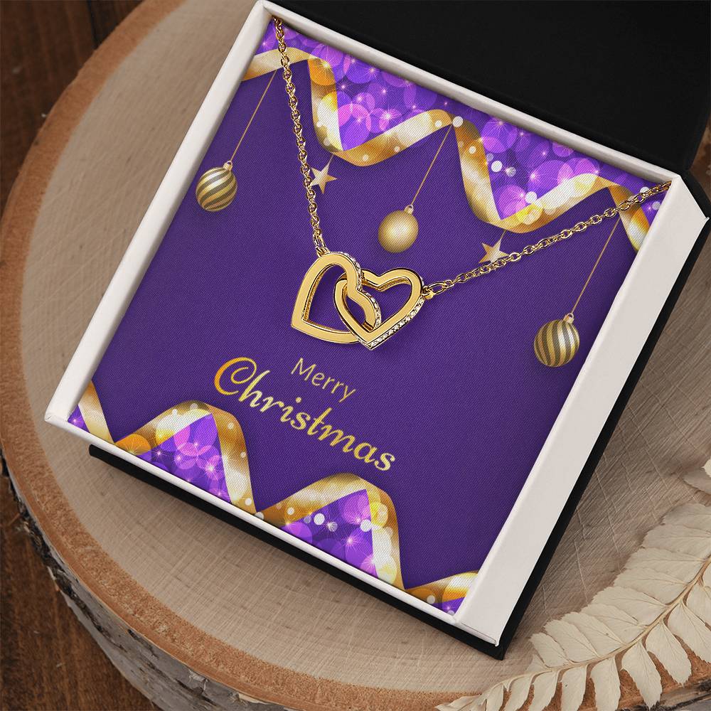 Merry Christmas Sweetheart - Hearts Necklace Interlocking Hearts Necklace