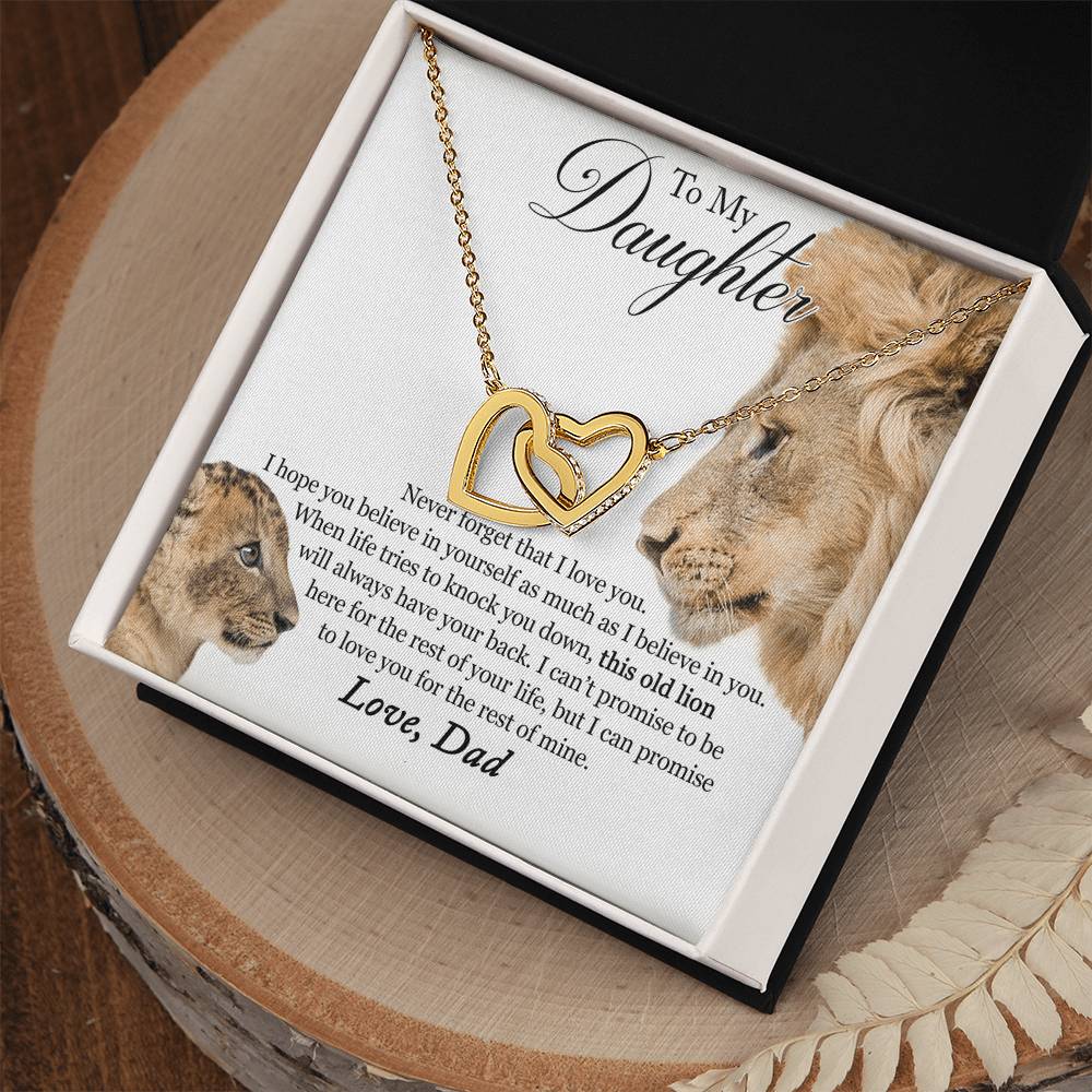 To My Daughter - Believe In Yourself Interlocking Hearts Necklace