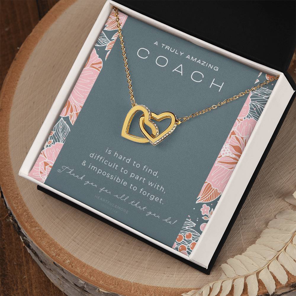 Gymnastics Coach Gift For Women Leaving Gift For Gymnastics Coach To A Truly Amazing Gymnastics Coach Thank You Gift Interlocking Hearts Necklace