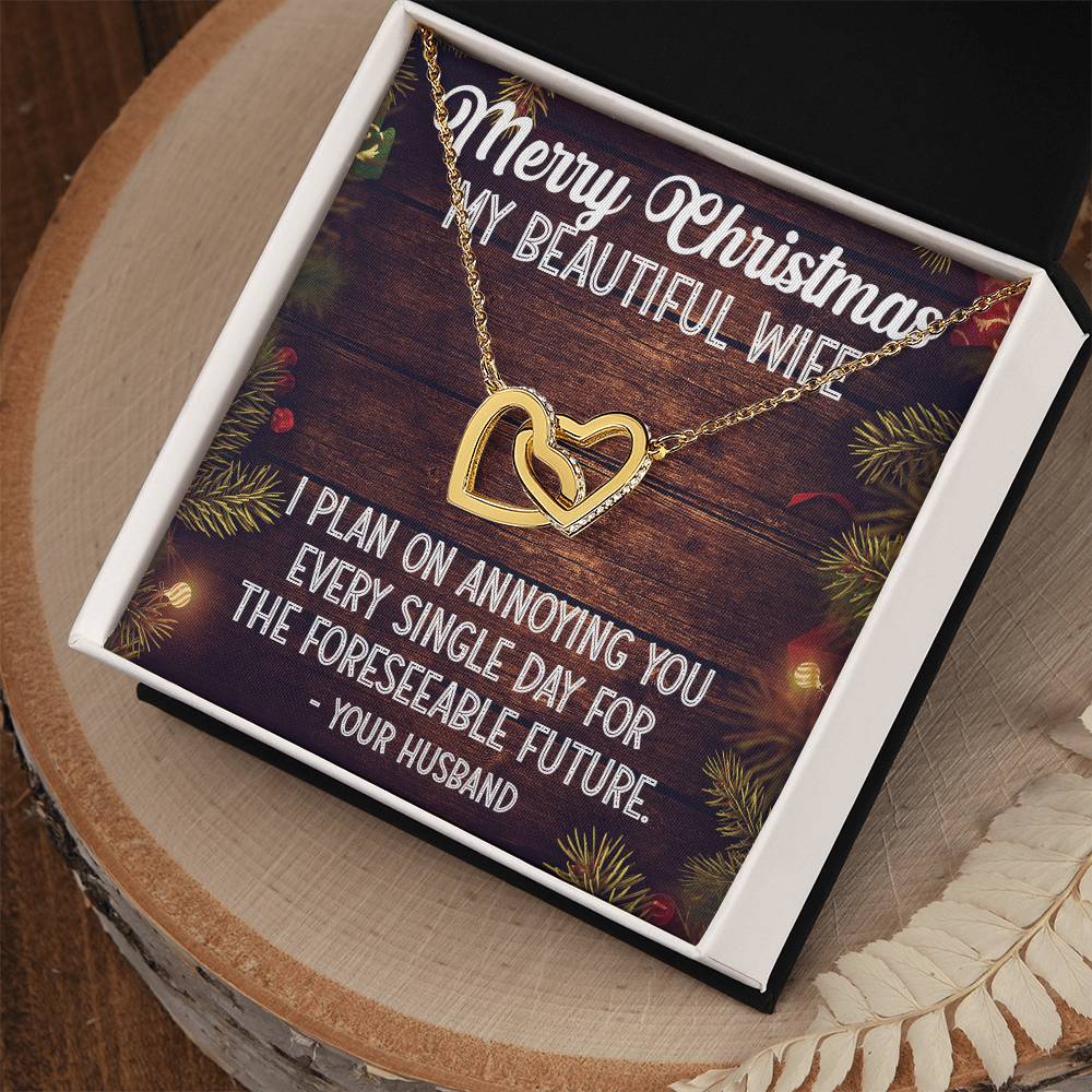 Christmas Gift For Wife Interlocking Hearts Necklace