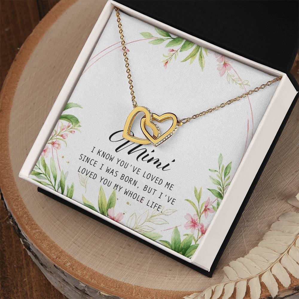 Mimi Interlocking Hearts Necklace Message Card