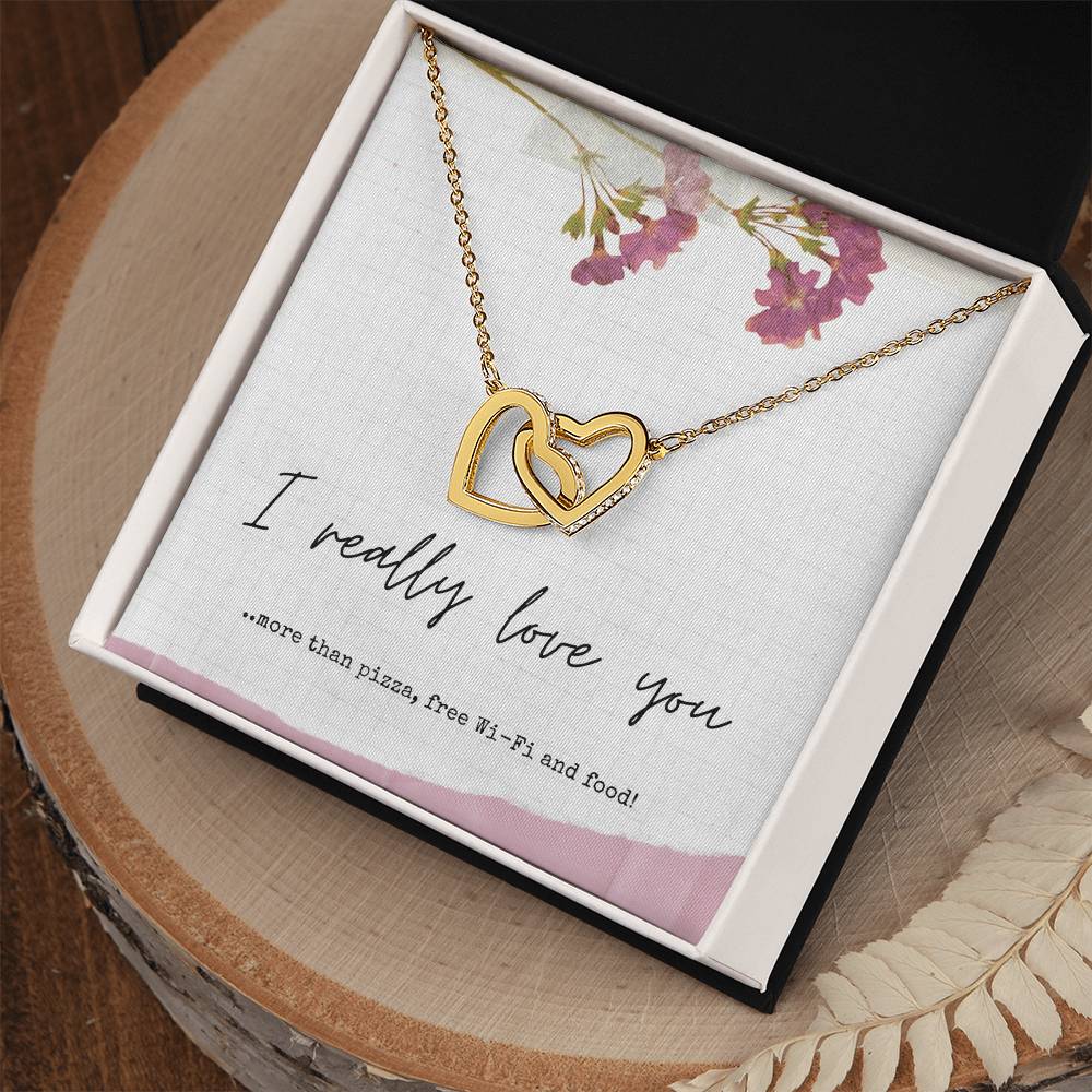 Gift For Girlfriend - Gift For Wife - Gift For Partner - Interlocking Hearts Necklace