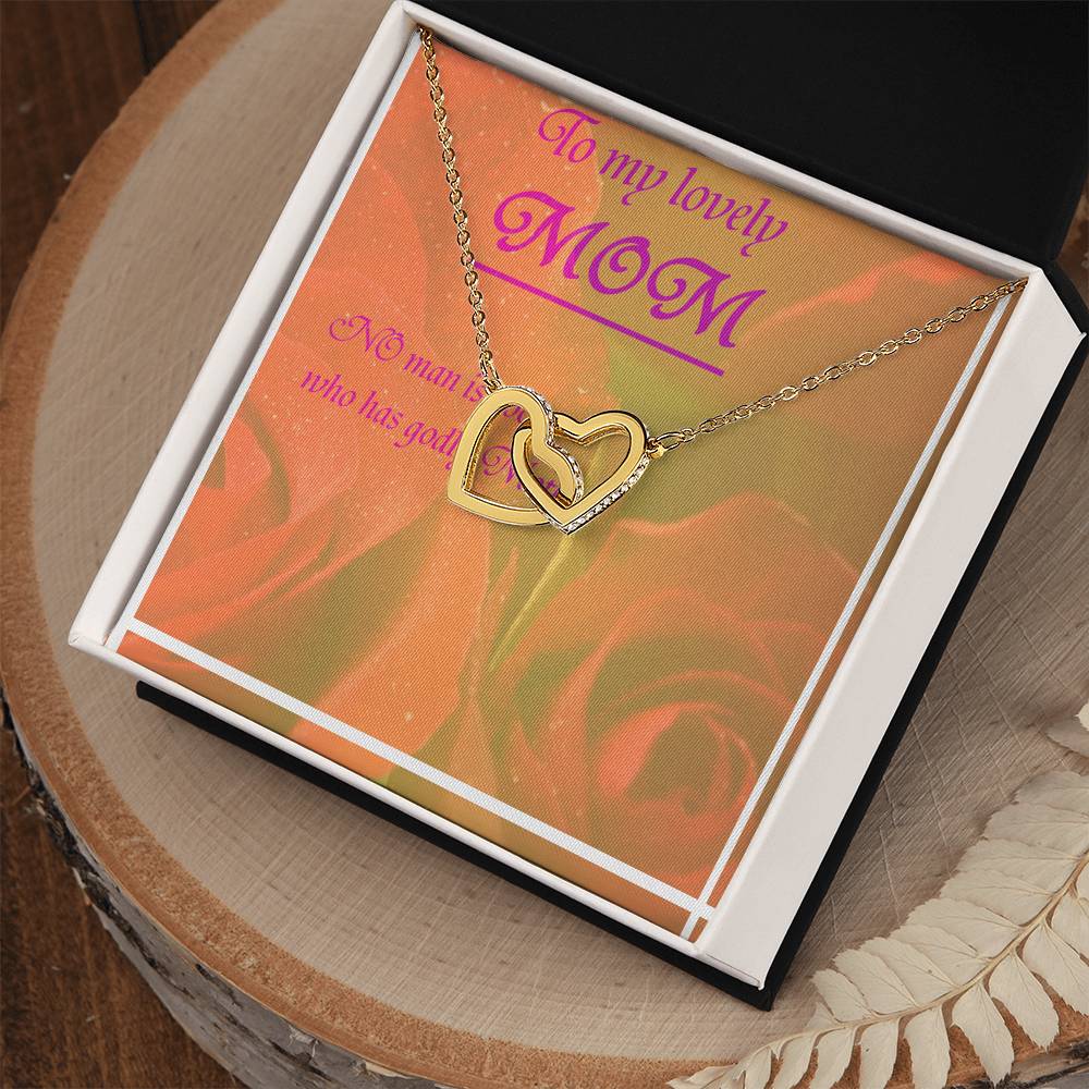 Greeting Card For Lovely Mother Interlocking Hearts Necklace