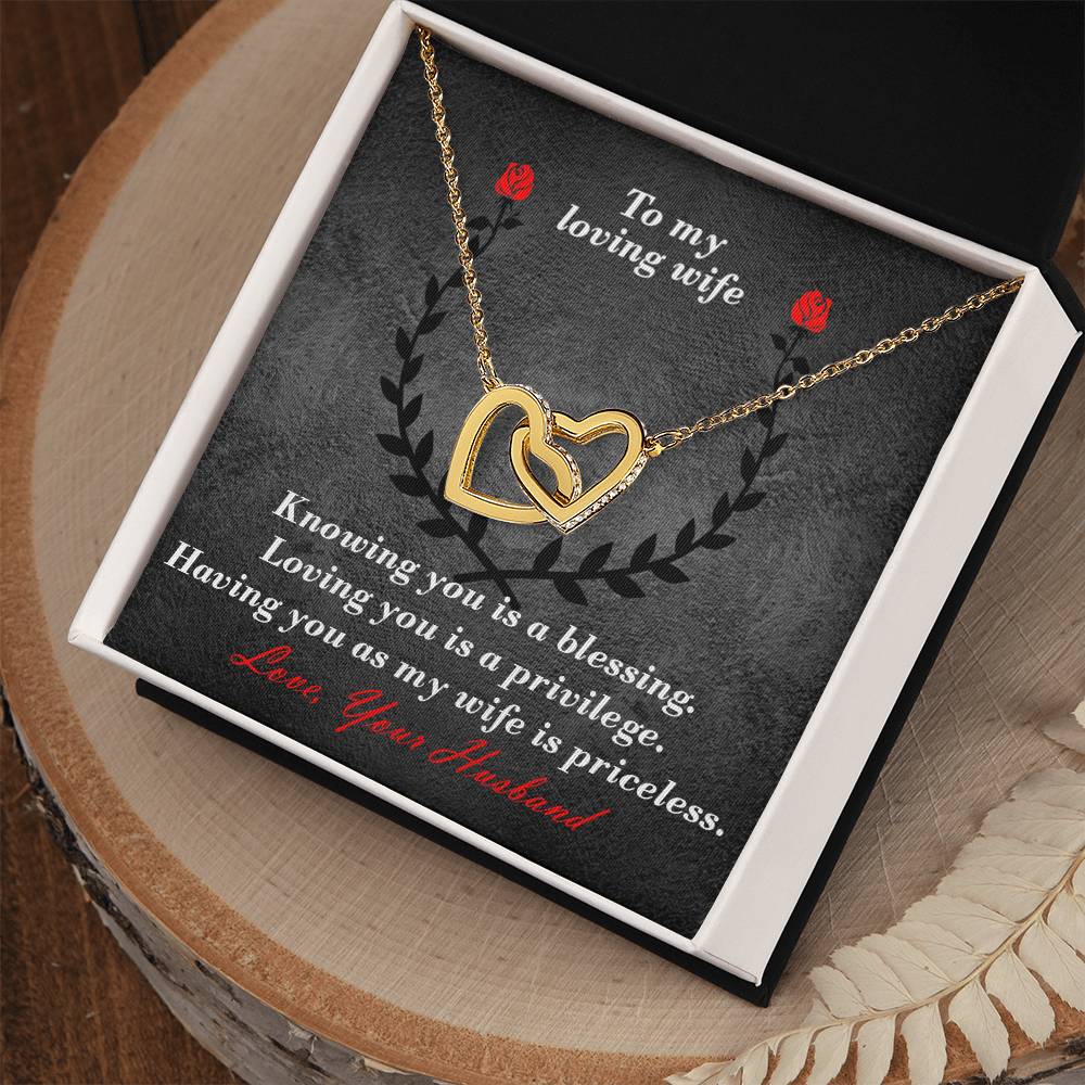 Priceless Wife Interlocked Hearts Necklace Interlocking Hearts Necklace