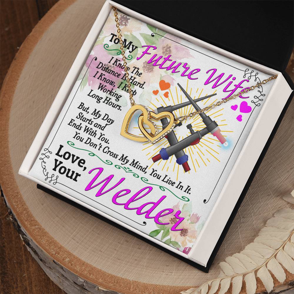 Welder'S Future Wife - Interlocking Heart Necklace Interlocking Hearts Necklace