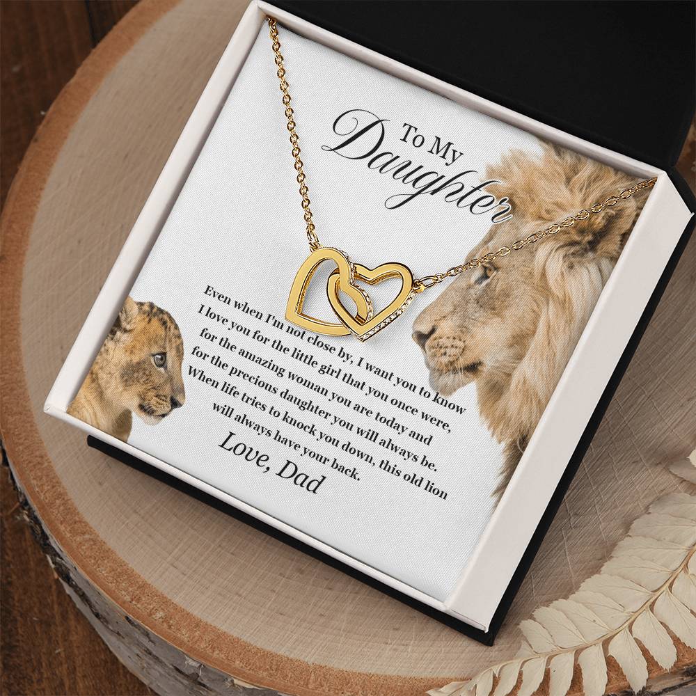 To My Daughter - Interlocking Love Necklace - Tmdt05 Interlocking Hearts Necklace