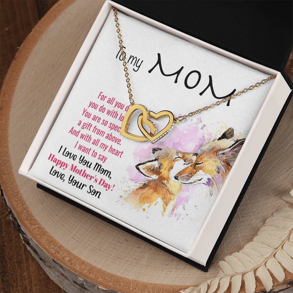 To My Mom Interlocking Hearts Necklace