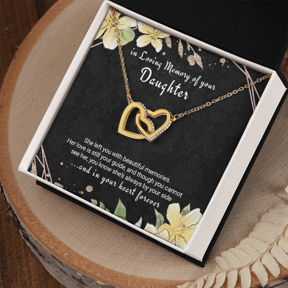 Bereavement Necklace For Loss Of Daughter Sympathy Gift Interlocking Hearts Necklace