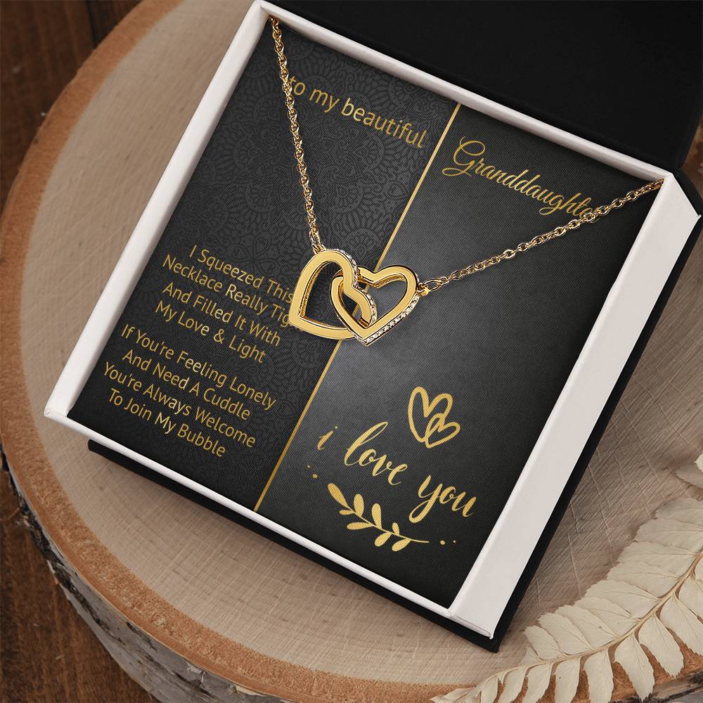 To My Beautiful Granddaughter - Join My Bubble - Interlocking Hearts Necklace