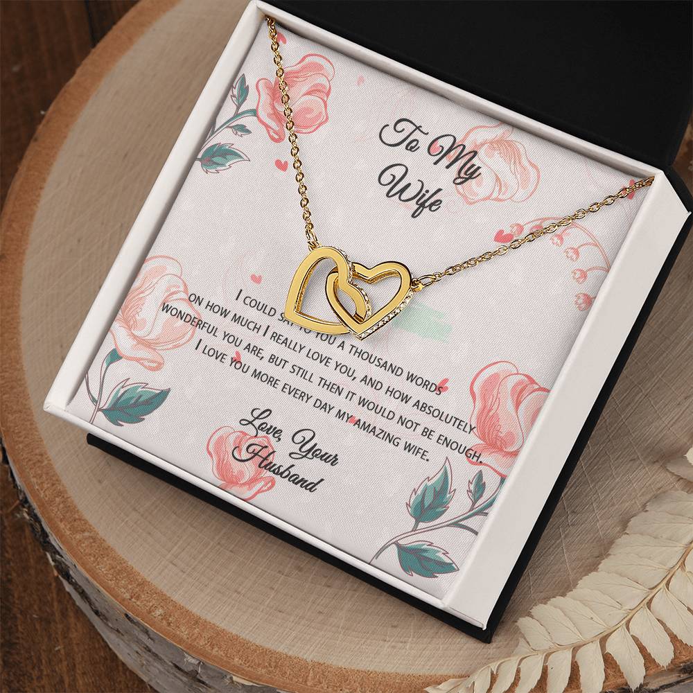 To My Wife Interlocking Hearts Necklace
