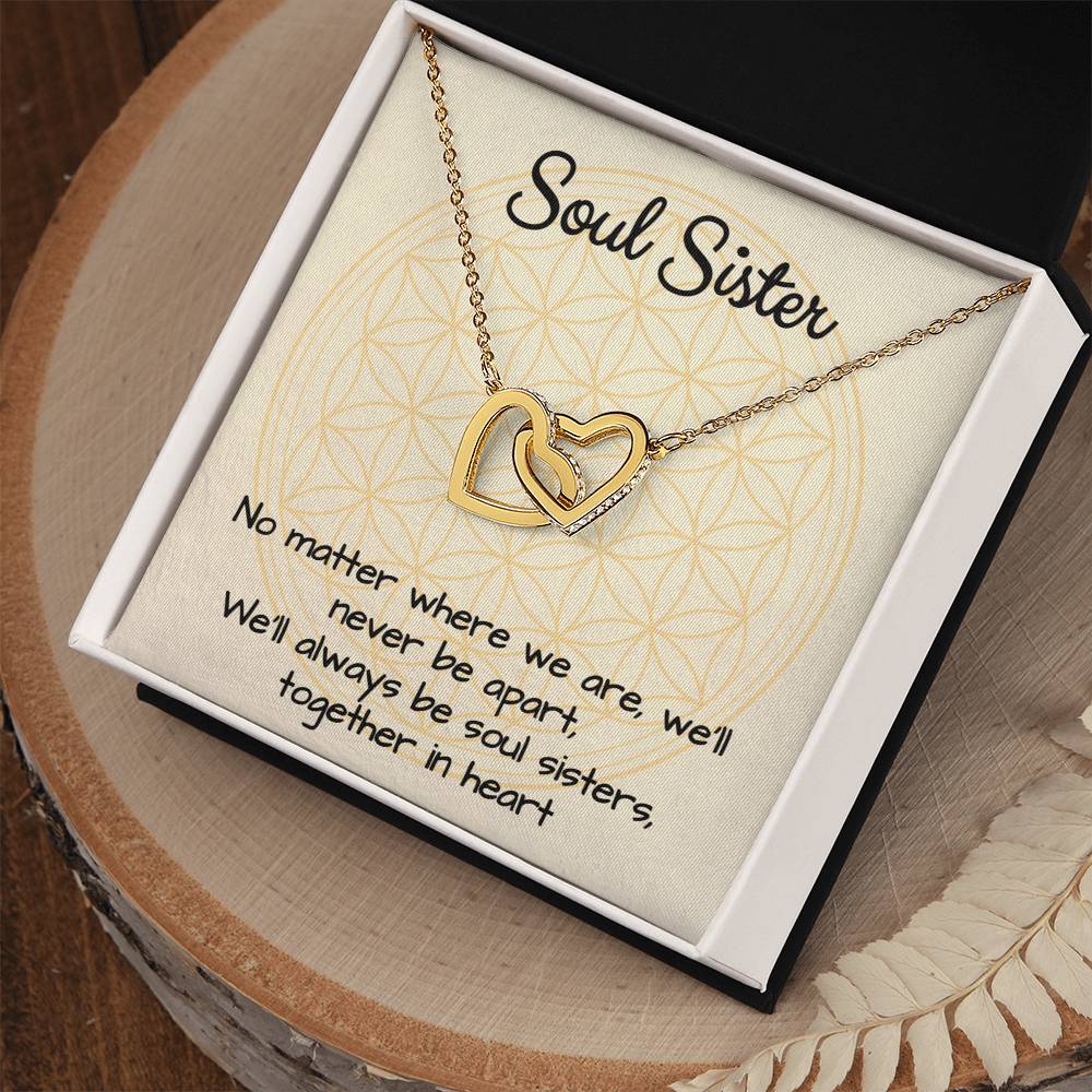 Soul Sisters Together In Heart Interlocking Hearts Necklace