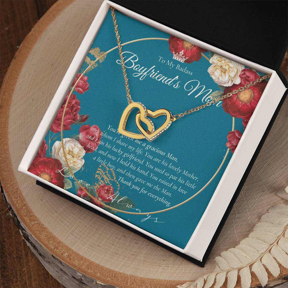 Gift For Boyfriend'S Mom Boyfriend'S Mom Necklace To My Boyfriend’S Mom Gift Mother’S Day Gift For Boyfriend'S Mom Interlocking Hearts Necklace