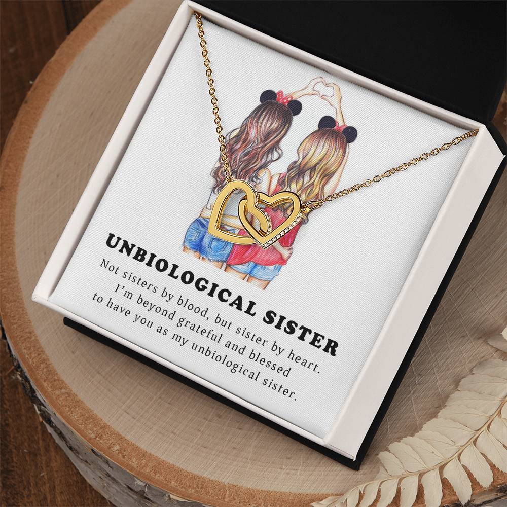 Unbiological Sister Interlocking Heart Necklace Interlocking Hearts Necklace