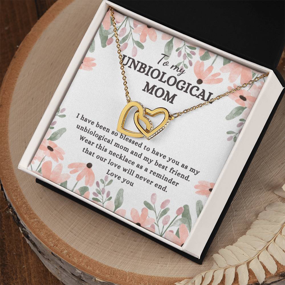 Gift For Unbiological Mom - Interlocking Heart Necklace Interlocking Hearts Necklace