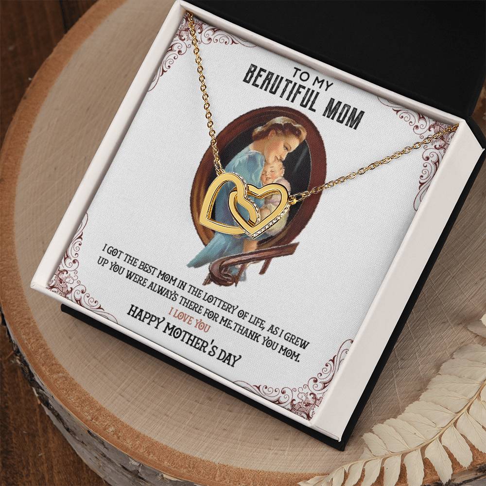 Gift For Mom Interlocking Hearts Necklace