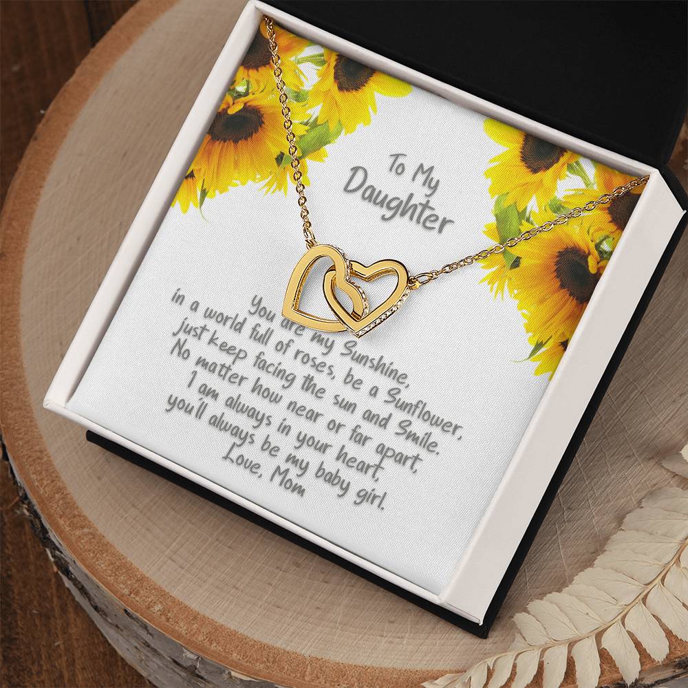 Daughter My Sunshine - Hearts Necklace Interlocking Hearts Necklace