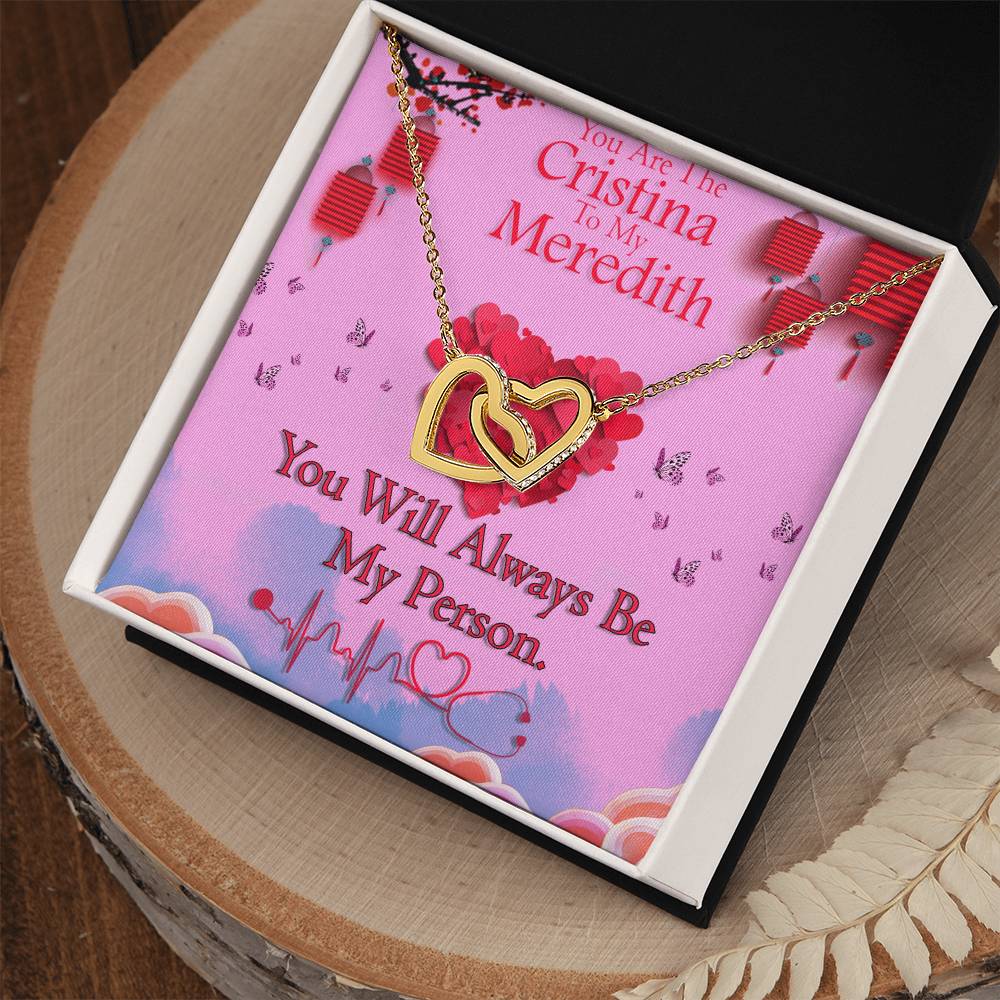You Are The Christina To My Meredith Stainless Steel Mahogany Style Box With Light For Your Best Friendyour Love Interlocking Hearts Necklace