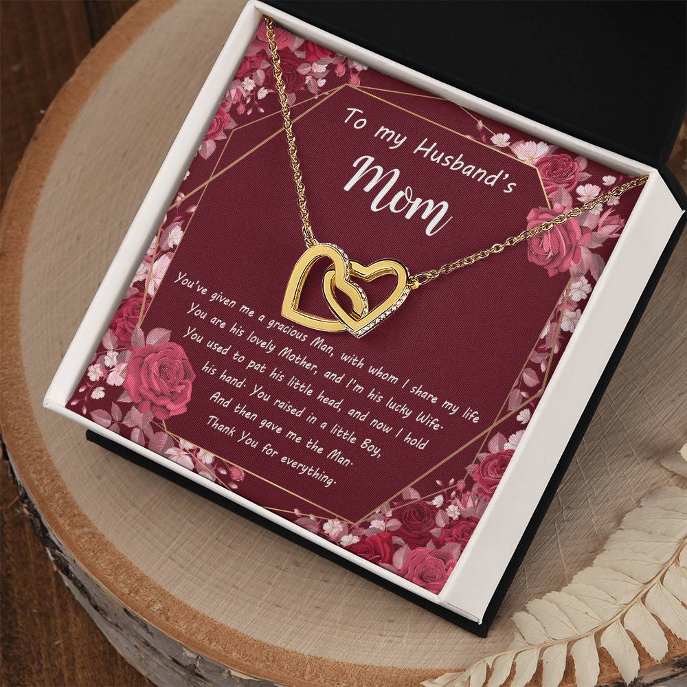 To My Husband'S Mom Interlocking Hearts Necklace