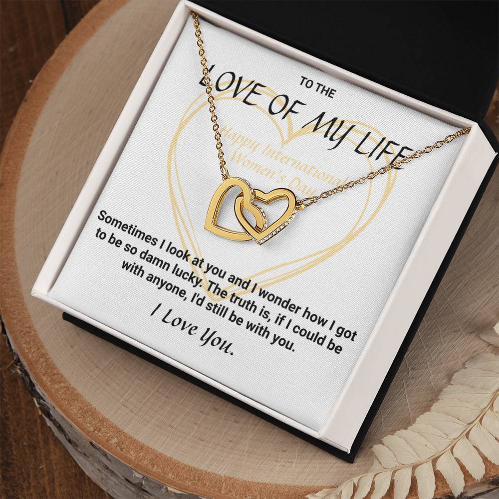International Women'S Day Connected Hearts Necklace Interlocking Hearts Necklace