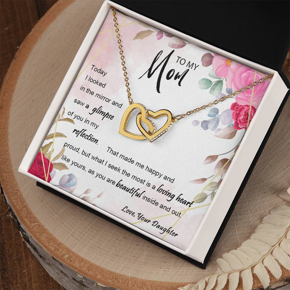 Limited Quantity Mother'S Day Gifts From Daughter Birthday Gifts For Mom Reflection Interlocking Hearts Necklace