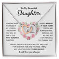 My Beautiful Daughter - Keep Me In Your Heart - Interlocking Hearts Necklace