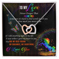 To My Love Lgbt Interlocking Hearts Necklace Message Card