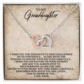 To My Granddaughter - Love Nana - Interlocking Heart Necklace Interlocking Hearts Necklace