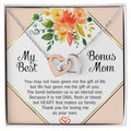 My Best Bonus Mom - Mother'S Day Interlocking Heart Necklace Interlocking Hearts Necklace
