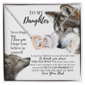 To My Daughter Necklace From Wolf Dad Interlocking Hearts Necklace