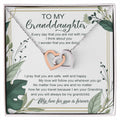 To My Granddaughter Interlocking Heart Necklace Interlocking Hearts Necklace
