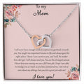 To My Mom I Will Never Have Enough Words - Pink Interlocking Hearts Necklace