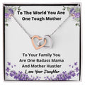 Necklace From Daughter Mother Hustler Gift For Mom Jewelry For Mothers Day Birthday Gift Idea Present For Mom Interlocking Hearts Necklace