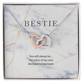 To My Bestie Interlocked Heart Necklace Interlocking Hearts Necklace