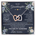To My Granddaughter Message Card Necklace From Grandma Interlocking Hearts Necklace