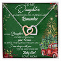 To My Daughter Interlocking Hearts Necklace Message Card