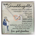 To My Granddaughter Interlocking Hearts Necklace Message Card